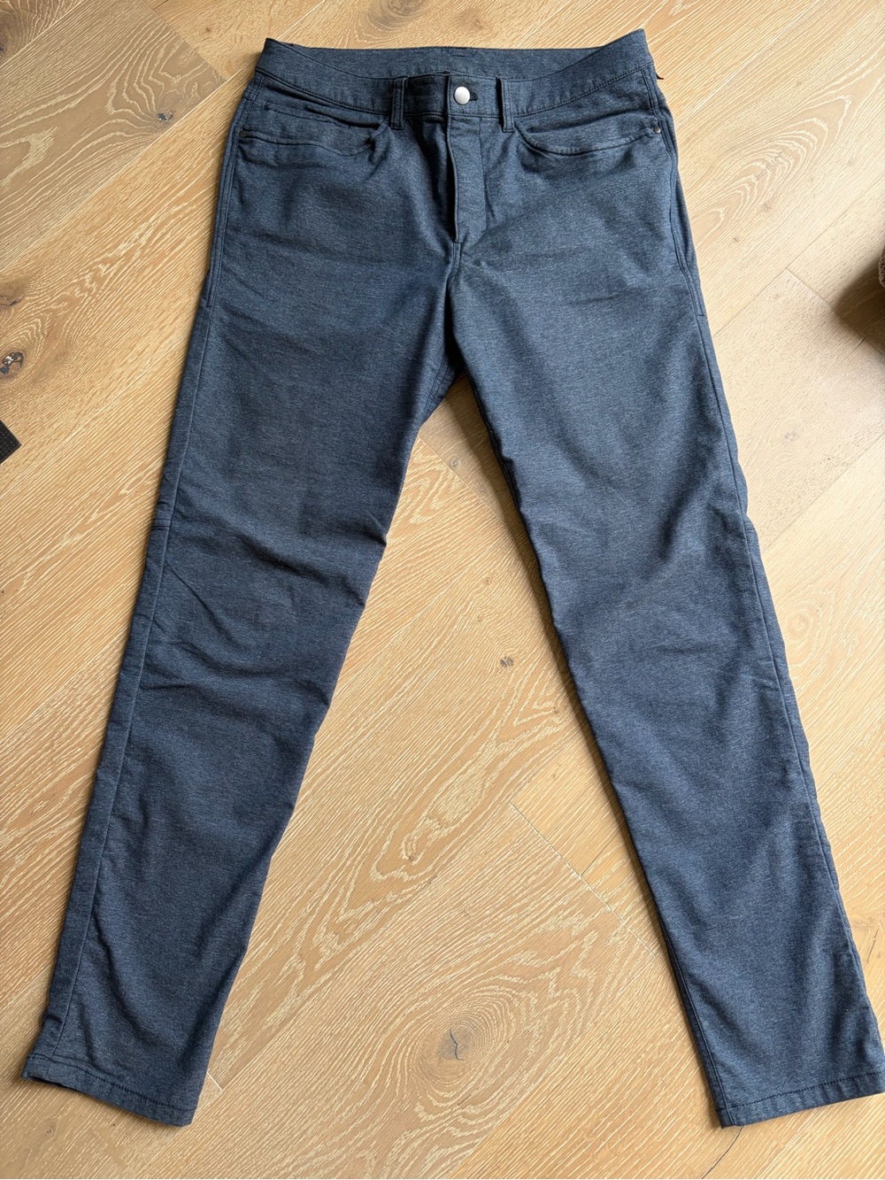 lululemon athletica Men's ABC Slim Tech Textured Canvas Heathered Blue Pants